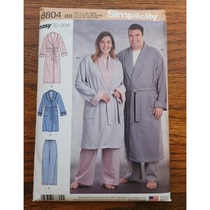 Simplicity 8804 Sewing Pattern Unisex Robe and Pants Size XL-XXXL Uncut Easy